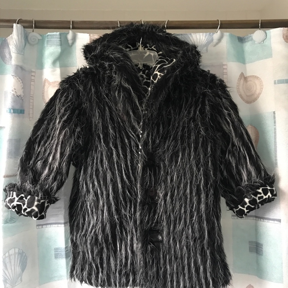 Flapdoodles LIKE NEW reversible faux fur coat sz 8 - Picture 2 of 8